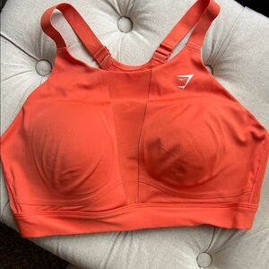 GYMSHARK coral racerback sports bra w/ molded cups & supportive straps Large